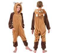 YLLSOPHAN Boys Girls Animal Pattern Lion Bear Panda Bunny Bull Gorilla Dinosaur Crocodile Onesie Pyjamas Outfit Sleepsuit Soft Fleece Extra Large Thickness (UK, Age, 7 Years, 8 Years, Red Panda)