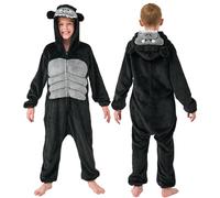 YLLSOPHAN Boys Girls Animal Pattern Lion Bear Panda Bunny Bull Gorilla Dinosaur Crocodile Onesie Pyjamas Outfit Sleepsuit Soft Fleece Extra Large Thickness (UK, Age, 15 Years, 16 Years, Gorilla)