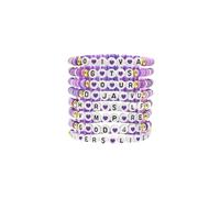 YlLUCHH Purple Beaded Friendship Bracelets - Concert & Festival Jewelry for Pop Fans, Gifts for Friendship and Music Lovers, Standard, Polymer clay, no gemstone