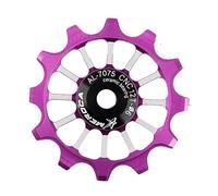 YLME 12T Bike Rear Derailleur Pulley, Ceramic Bearing Jockey Wheel with Positive/Negative Teeth, Fits MTB, Folding, And Road Bikes, Durable And Smooth Performance,Purple