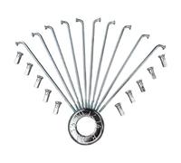 YLME 175mm Bike Spokes, 36Pcs 50-215Mm Electric Bicycle Spokes,10G 3.0 Mm Diameter Motorcycle J-Bend Spokes + Nipples for E-Bike Motorcycle Tricycle,17.5CM