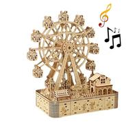 YLME 3D Wooden Puzzle, DIY Ferris Wheel Music Box Puzzle,Educational Assembly Toy, for Teens And Adults, Home Decor for Birthday And Christmas,A