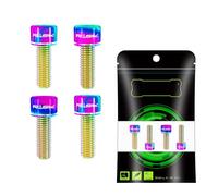 YLME 4PCS Titanium Bicycle Disc Brake Fixed Bolts with Washers M6x18/20Mm - Mountain Bike Brake Caliper Screws,Color,M6*20