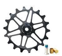 YLME Bicycle Jockey Wheels 16T/18T Bicycle Rear Derailleur Pulley Ceramic Bearings Positive and Negative Tooth Guide Wheel for Mountain and Road Bikes,Black,18T