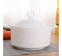 YLME Casserole Dish With Lid Clay Pots For Cooking Dishwasher Safe Earthenware Pot For Rice Stew Beans Non Porous Surface No Soaking Required,2.4L