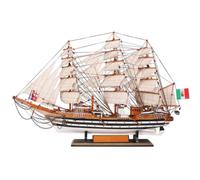 YLME Wooden Model Ship Amerigo Vespucci Fully Assembled for Home Decorators
