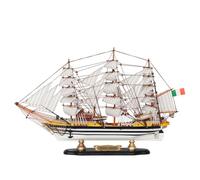 YLME Wooden Model Ship Amerigo Vespucci Solid Wood Sailboat Model Wooden Sailboat Nautical Wood Ornaments Home Decorators Collection for Gift,A,52CM