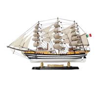 YLME Wooden Model Ship Amerigo Vespucci Solid Wood Sailboat Model Wooden Sailboat Nautical Wood Ornaments Home Decorators Collection for Gift,52CM