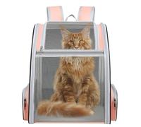 Ylnailky Backpack Cat Carrier - Pet Carrier Travel Backpack - Breathable Pet Supplies with With Removable Plush Cushion for Picnic, Hiking, Camping