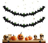 Ylnailky Bat Garland | 8.2ft Festive Glitter,Mantle Banner Decor - for Store Window Street Party Porch Garden Outdoor Home Festival Event