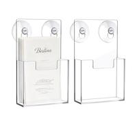 Ylnailky Brochure Display Stand, Suction Cup Wall Literature Stand - Household Pamphlet Rack,for Literature Brochure Office Store Commercial Residential Classroom