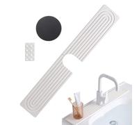 Ylnailky Faucet Mat for Kitchen Sink - Diatomite Stone Sink Tray Protector,Splash Guard Stone Drip Catcher, Fast Drying Tray Kitchen Accessories for Bathroom Counter