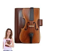 Ylnailky Leather Notebook - Travel Journal with Violin Design | PU Leather Diary for Drawing Project Study Business Meeting Travel Work