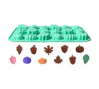 Ylnailky Mini Fall Molds,18-Cavity Crafts Pumpkin Pine Cone Maple Leaves Moulds | Easy Release Silicone Mini Mold for Soap Candle Chocolate Autumn Halloween Thanksgiving Decoration Crafting Supplies