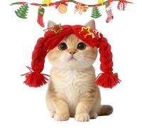 Ylnailky Pet Wig - Soft Braid Pet Supplies | Dog Cat Wig Cosplay Headpiece - for Medium Large Small Doggy Puppy Home Photoshoot Party Role-Play Halloween Christmas Birthday