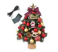 Ylnailky Small Table Top Christmas Tree,18 Inch Lighted Holiday Decor - Festive Table Centerpiece | for College Students Dormitory Craft Lovers Apartment Home Bedroom Living Room Nightstand Seasonal