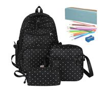Ylnailky Spacious Dot Backpack Bundle With Bookbag, Small, And Pen | Smart Compartment Design With Side Mesh Pocket And Front Pockets Helps Locate Must Haves Quickly