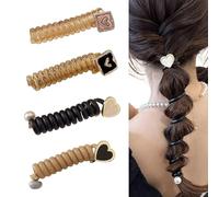 Ylnailky Telephone Wire Headband - Phone Cord Hair Tie with Cute Heart Design - Telephone Wire Shaped Hair Tie Gentle Hair Gift for Daughter Sister Toddler Teenager