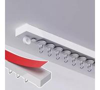 YLNANMI No Drill Self Adhesive Curtain Track Ceiling or Wall Mount(2x16 inch/2.66FT)- Ceiling Curtain Track, Adhesive Curtain Rod For Windows- Easy to install curtain rails.