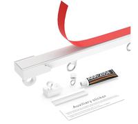 YLNANMI No Drill Self Adhesive Curtain Track Ceiling or Wall Mount 4x40cm(160cm)- Ceiling Curtain Track, Adhesive Curtain Rod For Windows- Easy to install curtain rails.