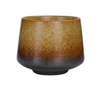 YlobdolY 200ml Ceramic Tea Cup, Chinese Stoneware Kung Fu Teacup with No Handle, Asian Latte Cups Coffee Mug Espresso Mugs, Japanese Style Kungfu Teacups for Adults Gradient Deep Brown