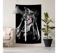 YlobdolY Extra Large Tapestry Wall Hanging, Black Knights Templar Novelty Wall Tapestry, Creative Lightweight Fabric Art Decor for Bedroom Living Room College Dorm Outdoor 250x150cm
