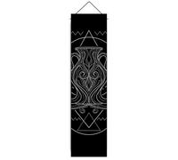 YlobdolY Long Vertical Scroll Art Decor Tapestry 130 x 32.5cm, Vintage White Black Lines Constellations Zodiac Painting Tapestry Wall Hanging with Tassel for Bedroom Living Room Home Decoration H