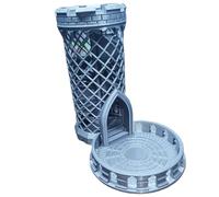 YlobdolY Spiral Stair Dice Tower with Round Tray, 3D-Printing Castle DND Dice Rolling Tower for Dragons and Dungeons D&D Tabletop RPG Games Silvery Gray