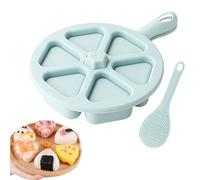 YLOIJO 6 in 1 Onigiri Sushi Mold Set With a Handle Blue BPA free Food Grade Triangle Onigiri Make and Storing Mold Able to Make to 6 Triangular Sushi at The Same Time Quickly and Easily