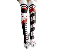 YLOIJO Lolita Thigh High Stockings Kawaii Cute Alice Wonderland Piano Rabbit Spring Summer Fall High Stockings for Halloween Women Girl Cosplay Tea Party