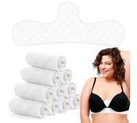 YLOLUL 10 Pcs 18x3 Inch Cotton Bra Liners Under Bra Pads Bra Liners to Absorb Sweat for Women Sweating Supplies, 18x3 Inch White, XXL