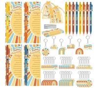 YLOLUL 180 Pcs Baby Shower Gifts for Guest Here Comes the Son Baby Shower Party Favors Retractable Ballpoint Pens Keychains Favors and Greeting Cards Bulk Gender Reveal Souvenirs Prize Game Supplies