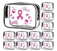YLOLUL Breast Love Day Transparent Makeup Bag, Pink-2, Regular