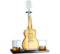 YLONGHG Whisky Guitar Glass Decanter, 1000ML Creative Guitar Decanter with Stopper and Glass, Resistant to Cold and Heat, Good Sealing, for Whiskey, Wine and Many Other Beverages.