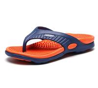 YloolY Men's Flip Flops Indoor & Outdoor Footwear Non-Slip Quick Drying Shower Slippers Beach Acupressure Thong Sandals (Orange,10)