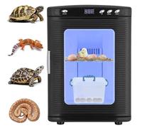 ylpddmm Cabinet Incubators for Hatching Eggs, Scientific Lab Incubator, Scientific Lab Reptile Egg Incubator with LED Light Adjustable Temperature, with AC&DC Power Black