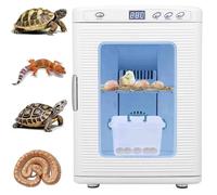 ylpddmm Cabinet Incubators for Hatching Eggs, Scientific Lab Incubator, Scientific Lab Reptile Egg Incubator with LED Light Adjustable Temperature, with AC&DC Power White