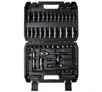YLPHOTOELEC 3/8" Drive Impact Socket Set 110Pcs Ratchet set SAE/Metric | 5/16-3/4" & 8-22mm,E4-E22 Tox E-Sockets, Deep/Shallow Socket, Adapters, Ratchet, Bits, Spark Plug Socket, 6-Point