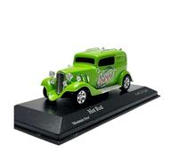 YLQERZ 1/43 Scale For Hot Rod Culture Die-Cast Car Model Street Scene Display Decorative Item Green For Vehicles Fans