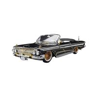 YLQERZ Scale Die-Cast Metal 1 18 For Chevrolet Impala 1961 Sports Car With Lift Function Alloy Car Model Black And Purple For Vehicles Fans(Black)