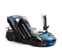 YLQERZ Scale Die-Cast Metal 1:18 For Jaguar C-X75 Alloy Full Metal Black With Light Blue Stripes Creative Model For Car Enthusiasts For Vehicles Fans