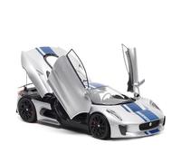 YLQERZ Scale Die-Cast Metal 1:18 For Jaguar C-X75 Silver With Blue Stripes Alloy Full Metal Casting Car Model Enthusiasts' Collection For Vehicles Fans