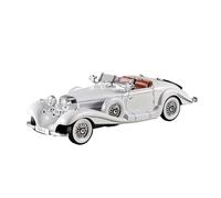 YLQERZ Scale Die-Cast Metal 1:18 For Mercedes-Benz Retro Classic Car Model Ornaments Alloy Casting Sound And Light Pull Back Toy For Vehicles Fans(White)