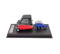 YLQERZ Scale Die-Cast Metal 1 18 For PEEL P50 Three-wheeled Mini Car With Trailer Simulation Resin Classic Static Casting Model For Vehicles Fans(Black)