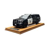 YLQERZ Scale Die-Cast Metal 1:18 Scale For Chevrolet Suburban Police Car Resin Car Model Souvenir Ornament Black For Vehicles Fans