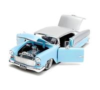 YLQERZ Scale Die-Cast Metal 1:24 For Chevrolet BEL AIR 1955 Blue Simulation Of Classic Car Alloy Model Finished Product Decoration For Vehicles Fans