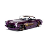 YLQERZ Scale Die-Cast Metal 1:24 For Chevrolet Corvette 1957 Purple Alloy Diecasts Theme Party Decoration Display Model Car For Vehicles Fans