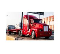 YLQERZ Scale Die-Cast Metal 1:24 For Long Head Truck Tractor Flatbed Transporter Heavy Truck Alloy Car Model Hobby Collection For Vehicles Fans(Red)