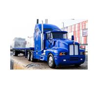YLQERZ Scale Die-Cast Metal 1:24 For Long Head Truck Tractor Flatbed Transporter Heavy Truck Alloy Car Model Hobby Collection For Vehicles Fans(Blue)