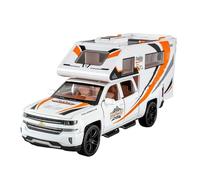 YLQERZ Scale Die-Cast Metal 1:32 For Pickup Camper RV With Sound And Light Pull Back Toy Car Collection Model Ornaments For Vehicles Fans(White)